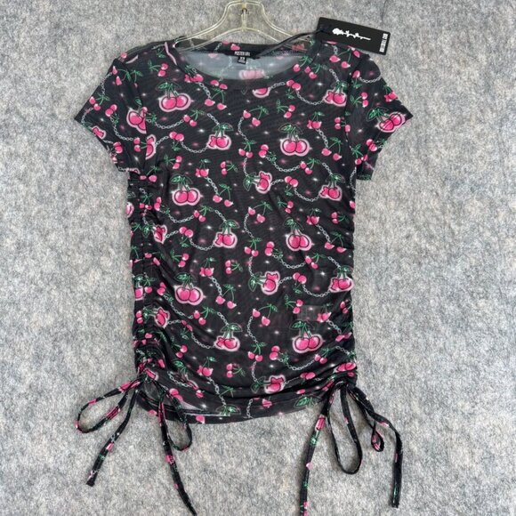 Dolls Kill Tops - Dolls Kill Poster Girl Top Choose Your Cherry Baby T Ruched XS